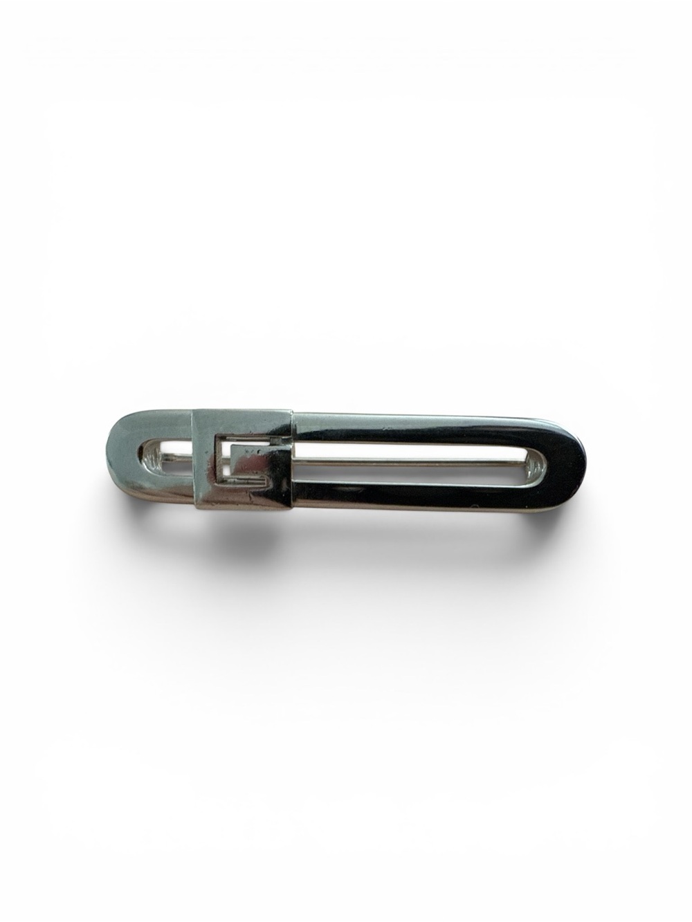 Givenchy Silver Tone Minimalist Geometric Pin Brooch